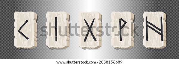 Set Five Rune Symbols Runic Alphabet Stock Vector (Royalty Free ...