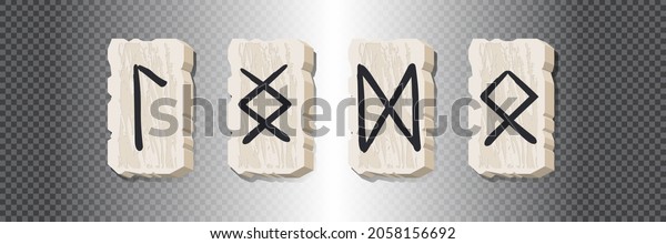 Set Five Rune Symbols Runic Alphabet Stock Vector (Royalty Free ...