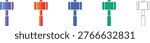 Set of Five Sledgehammer Icons Vector Graphic vol 1786