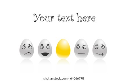 set five smile eggs vector illustration