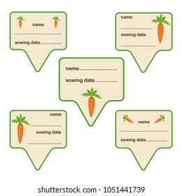 set of five sowing labels can be used to create a set of cards for the garden and other garden accessories, help to memorize the seeding date and seed variety, the idea for business