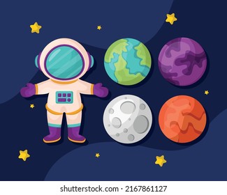 set of five space items