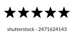 Set of five star icon collection. Yellow and black star symbol. Vector Illustration.