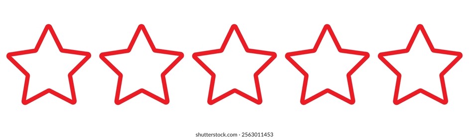 Set of five star icon collection. Yellow and black star symbol. Vector Illustration.