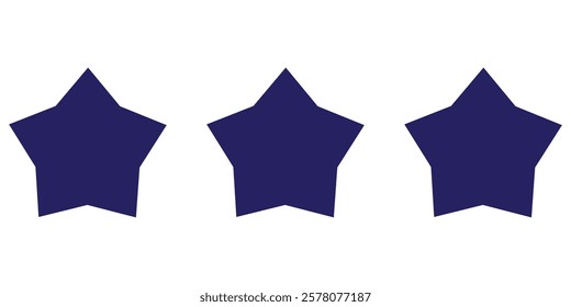 Set of five star icon collection. black star symbol. Vector Illustration.