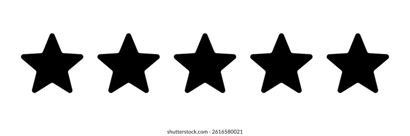 Set of five star icon collection. black star symbol. Vector Illustration isolated on white background