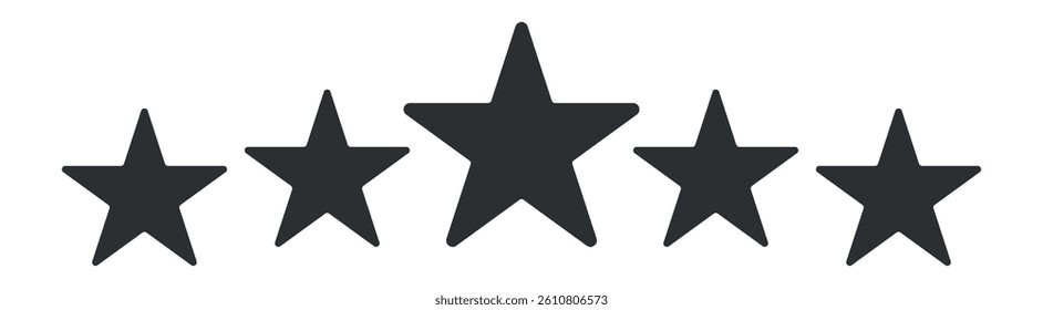 Set of five star icon collection.black star symbol.Vector Illustration. Five stars icon Vector. Five stars customer product rating review flat icon for apps and websites