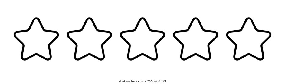 Set of five star icon collection.black star symbol.Vector Illustration. Five stars icon Vector. Five stars customer product rating review flat icon for apps and websites