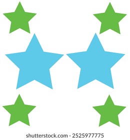 Conjunto da coleção de ícones de cinco estrelas. Símbolo de estrela amarela e preta. Ilustração de vetor.