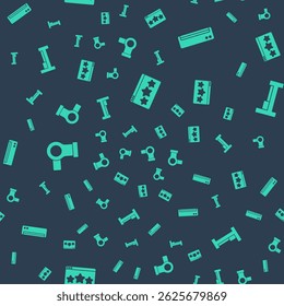 Set Five stars rating review, Air conditioner, Hair dryer and Hotel room bed on seamless pattern. Vector