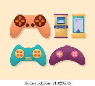 Set Five Video Games Items Stock Vector (Royalty Free) 2158232085 ...