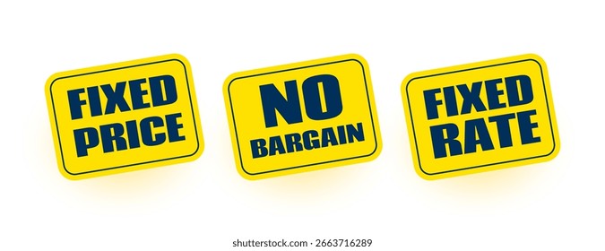 Conjunto de Precio fijo o Vector de diseño de fondo de etiqueta de tasa
