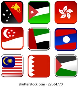 set of flag of asia part 3 of 3