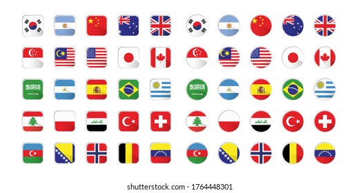 Vector Flags Country Information Graph Flags Stock Vector (Royalty Free ...