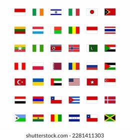 set of flag country vector icon