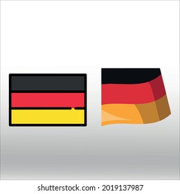 set of flag Germany icon line isolated or logo isolated sign symbol vector, outline and stroke style Collection of high-quality color style vector illustration,