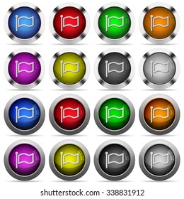 Set of flag glossy web buttons. Arranged layer structure.