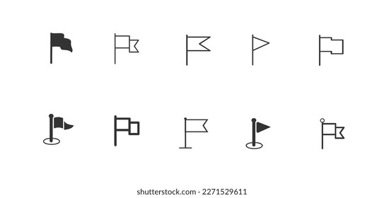 set flag icon in black and white colour