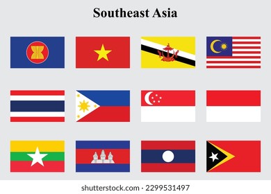 set flag icon in southeast asia eps 10