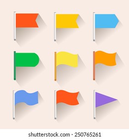 Set of Flag icons  in Flat  style.