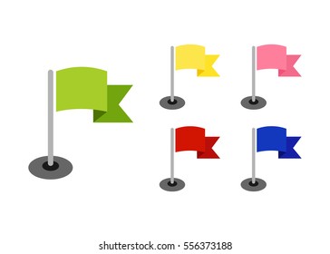 Set of flag icons. Vector illustration isolated on white background.