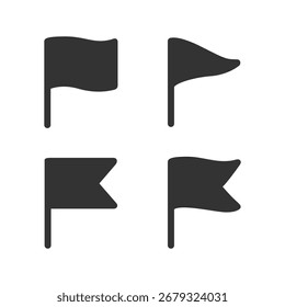 Conjunto de iconos de bandera. Icono de bandera ondulada. Conjunto de iconos de bandera diferentes.