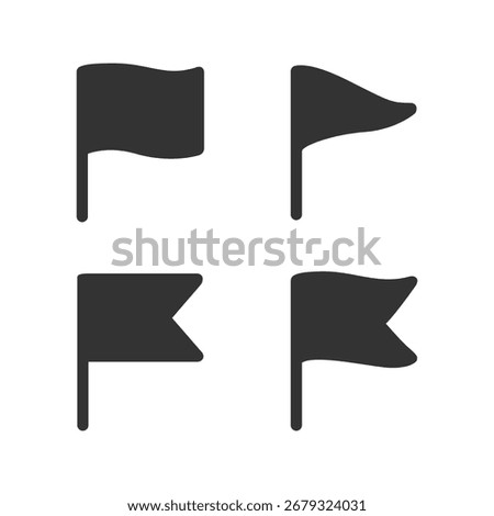 Set of flag icons. Waving flag icon. Different flag icons set.