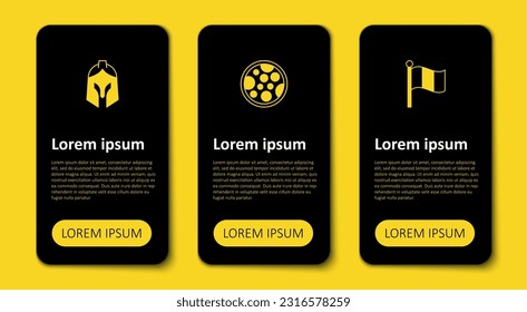 Set Flag Italy, Pizza and Roman army helmet. Business infographic template. Vector