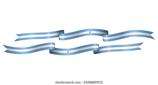 set of flag ribbon with colors of argentina  for independence day celebration decoration