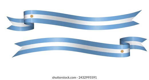 set of flag ribbon with colors of argentina  for independence day celebration decoration