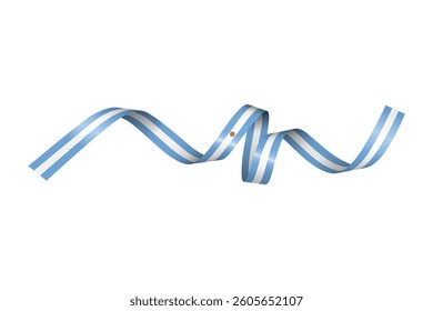 Set of flag ribbon with colors of Argentina for independence day celebration decoration