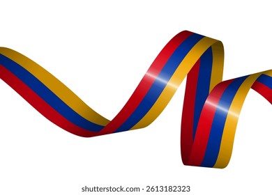 Set of flag ribbon with colors of Armenia for independence day celebration decoration