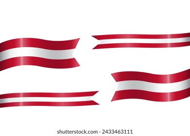 set of flag ribbon with colors of Austria for independence day celebration decoration
