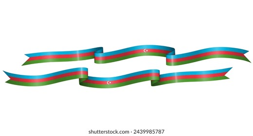 set of flag ribbon with colors of Azejbaijan for independence day celebration decoration