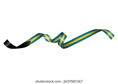 Set of flag ribbon with colors of Bahamas for independence day celebration decoration
