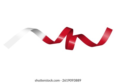 Set of flag ribbon with colors of Bahrain for independence day celebration decoration
