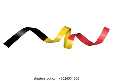 Set of flag ribbon with colors of Belgium  for independence day celebration decoration