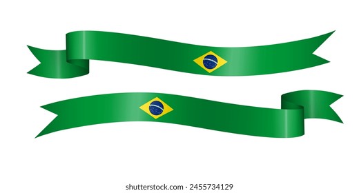 Set von Flaggenband mit Farben von Brasilien für Unabhängigkeitstag Dekoration