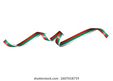 Set of flag ribbon with colors of Bulgaria  for independence day celebration decoration