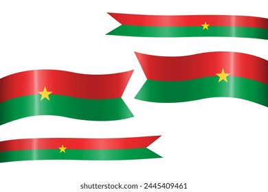 set of flag ribbon with colors of Burkina Faso for independence day celebration decoration