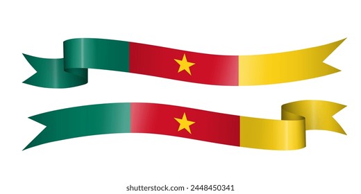 set of flag ribbon with colors of Cameroon for independence day celebration decoration
