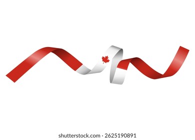 Set of flag ribbon with colors of Canada for independence day celebration decoration