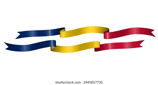 set of flag ribbon with colors of Chad for independence day celebration decoration
