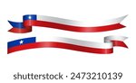 Set of flag ribbon with colors of Chile for independence day celebration decoration