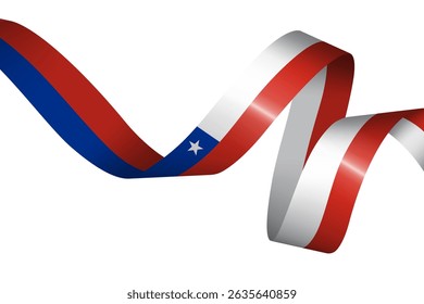 Set of flag ribbon with colors of Chile for independence day celebration decoration