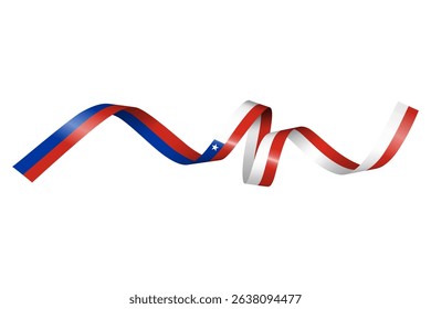 Set of flag ribbon with colors of Chile for independence day celebration decoration