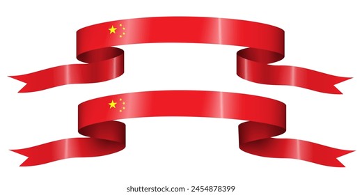 set of flag ribbon with colors of China for independence day celebration decoration