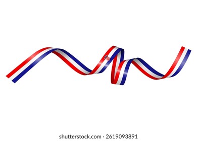 Set of flag ribbon with colors of  Croatia for independence day celebration decoration