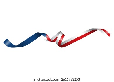 Set of flag ribbon with colors of Czechia (Czech Republic) for independence day celebration decoration