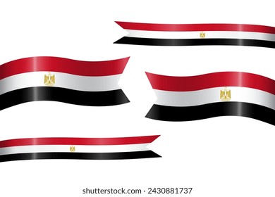 set of flag ribbon with colors of Egypt for independence day celebration decoration